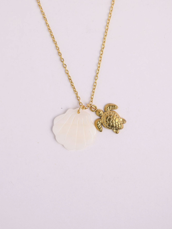 Golden Ocean Charm Layered Necklace
