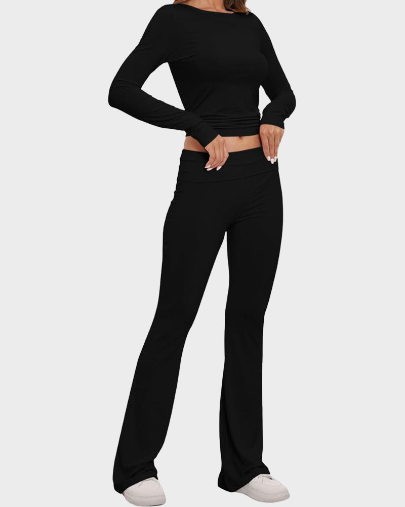 Comfort 2-Piece Tops & Flare Pants Lounge Set