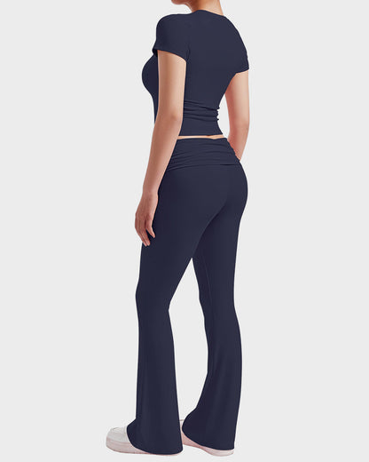 Comfort 2-Piece Tops & Flare Pants Lounge Set