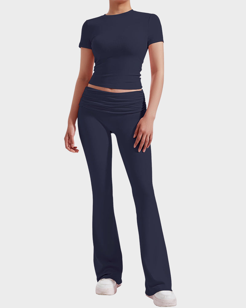 Comfort 2-Piece Tops & Flare Pants Lounge Set