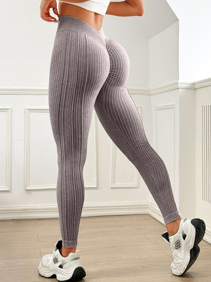 Ribbed V-Waist Scrunch High-waisted Bum Leggings