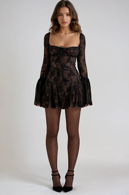 Anissa Vintage Lace Mini Dress
