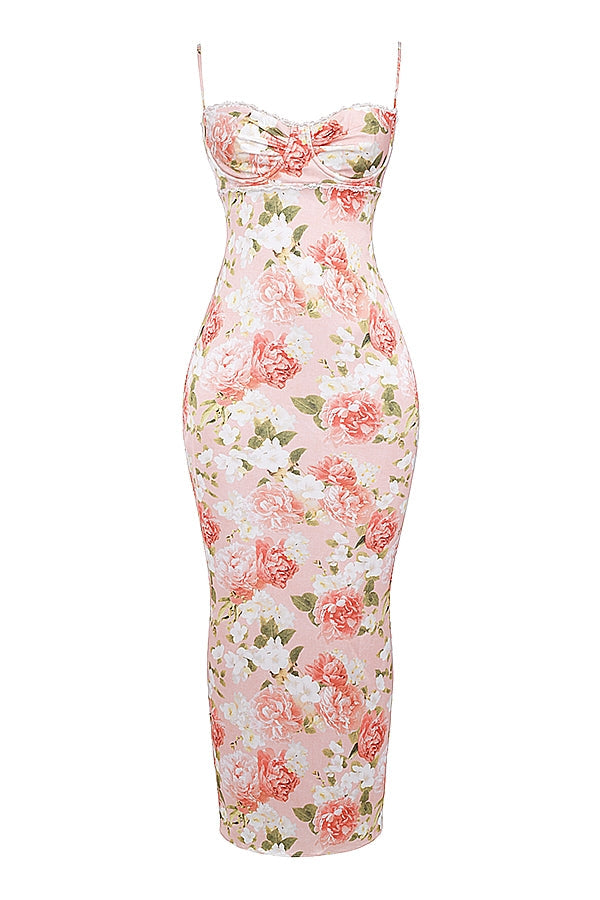 Agness Floral Maxi Bodycon Dress