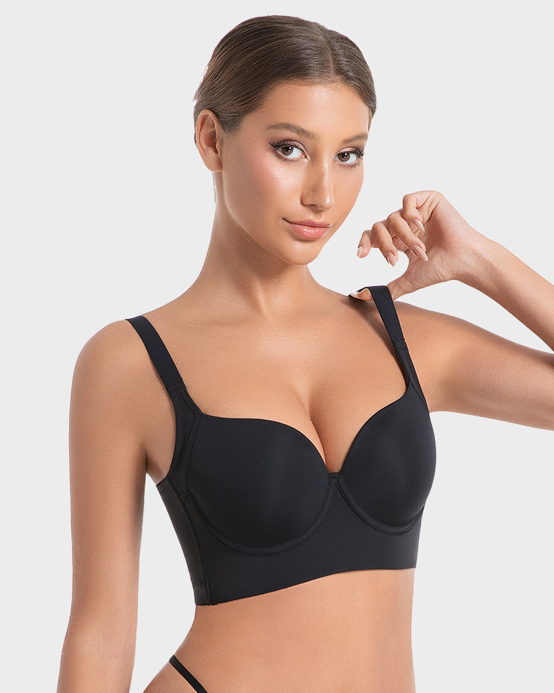 Longline Push-Up Light Back-Smoothing Bra