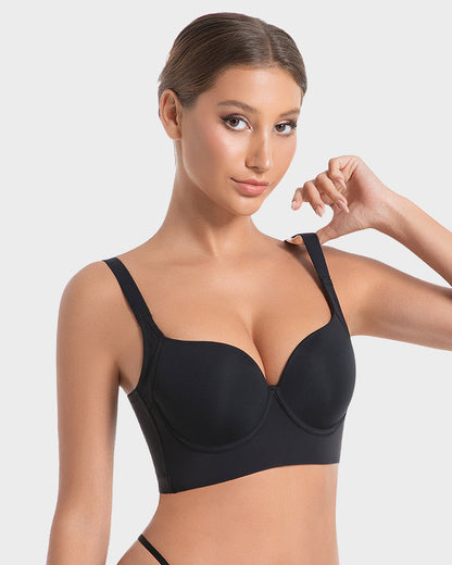 Longline Push-Up Light Back-Smoothing Bra