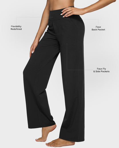 High-Waist Business Wide-Leg Yoga Pants