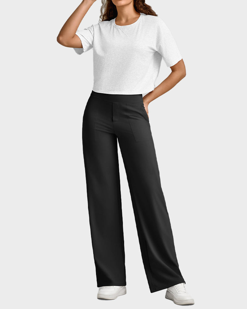 High-Waist Business Wide-Leg Yoga Pants