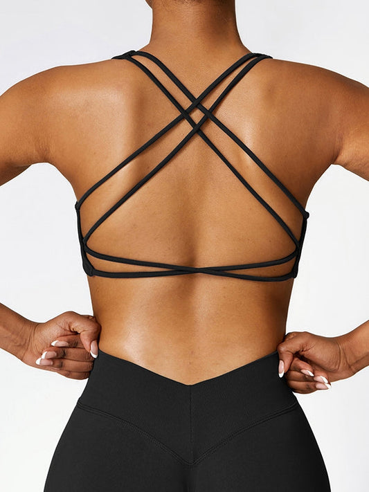 Seamless Cross Back Fitness Sports Bra