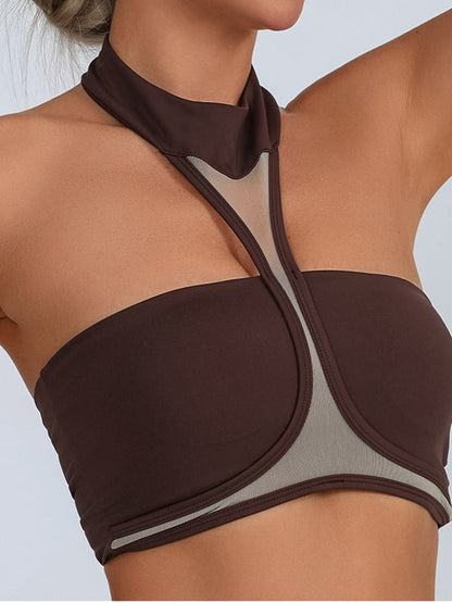 Sexy Mesh Backless Sports Bra