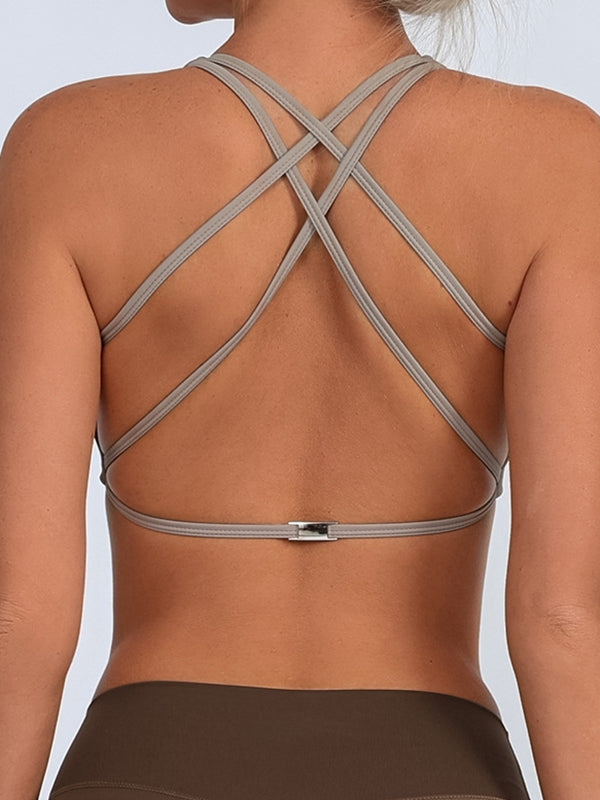Elegant Cross Back Sports Bra