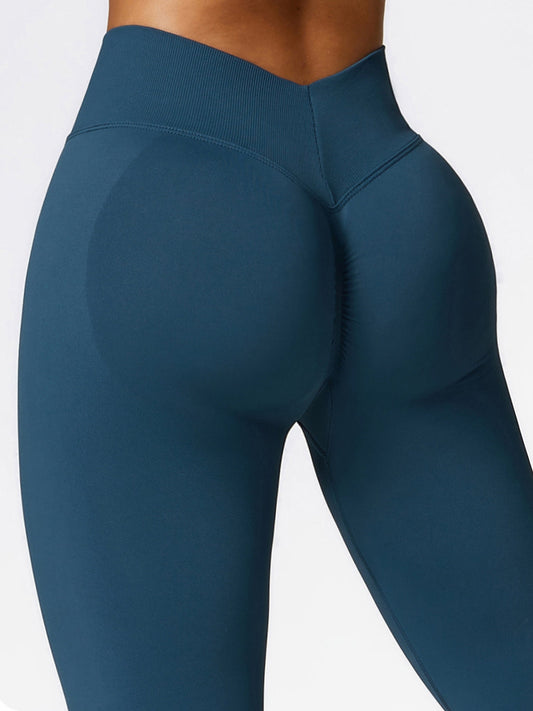 Seamless V-Back Scrunch Bum Hip-lift Leggings