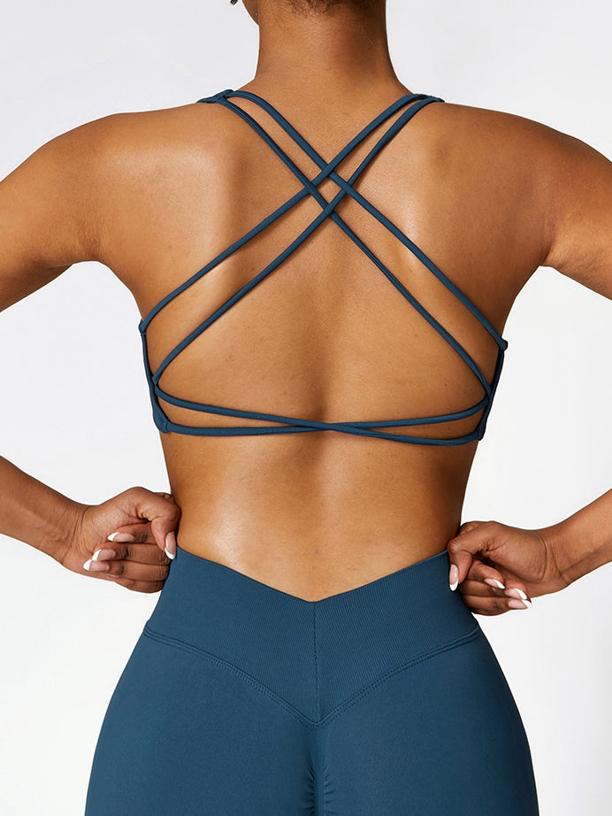 Seamless Cross Back Fitness Sports Bra