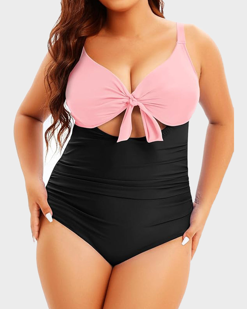 Plus Size Tummy Control One-Piece Swimsuit