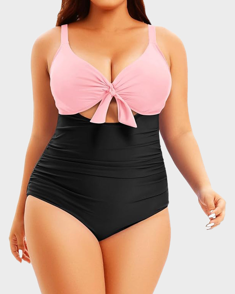 Plus Size Tummy Control One-Piece Swimsuit