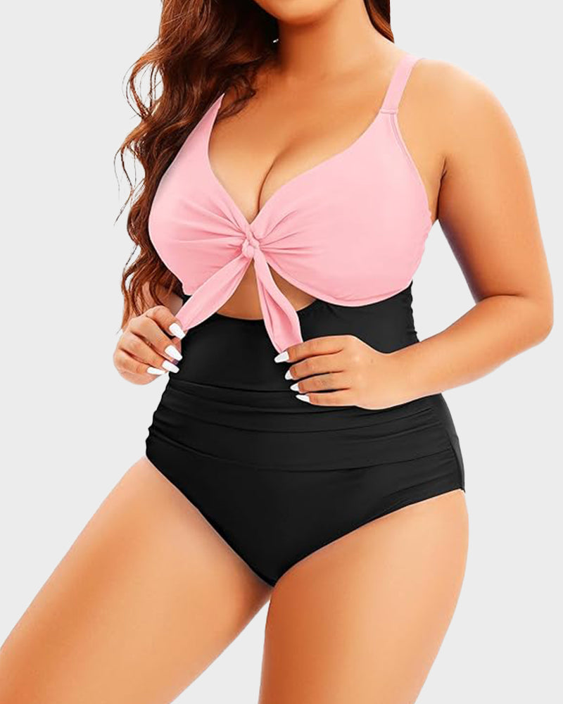 Plus Size Tummy Control One-Piece Swimsuit