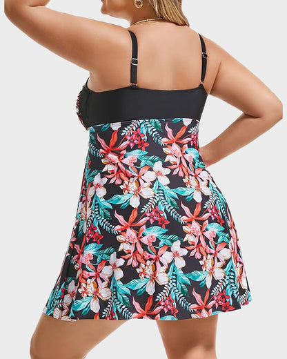 Flattering Plus Size Tummy Control Swimdress Set