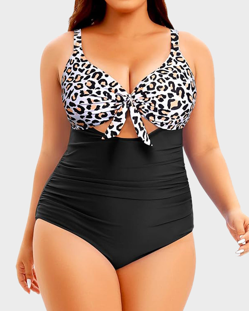 Plus Size Tummy Control One-Piece Swimsuit