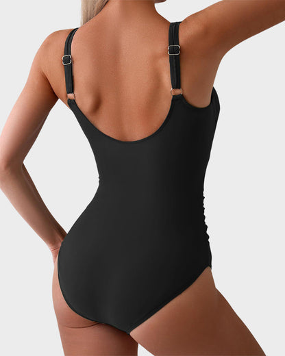 Ruched Tie-Knot One-Piece Swimsuit