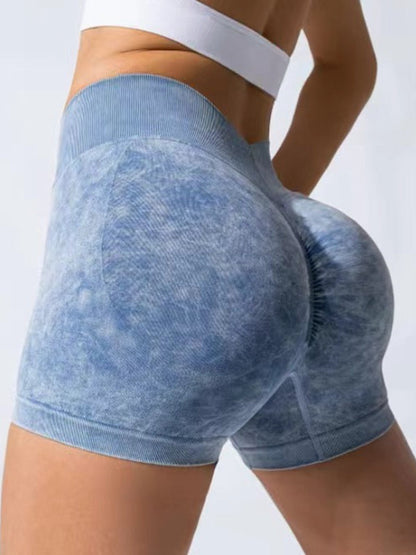 Deep V Back Denim  Scrunch Bum Leggings