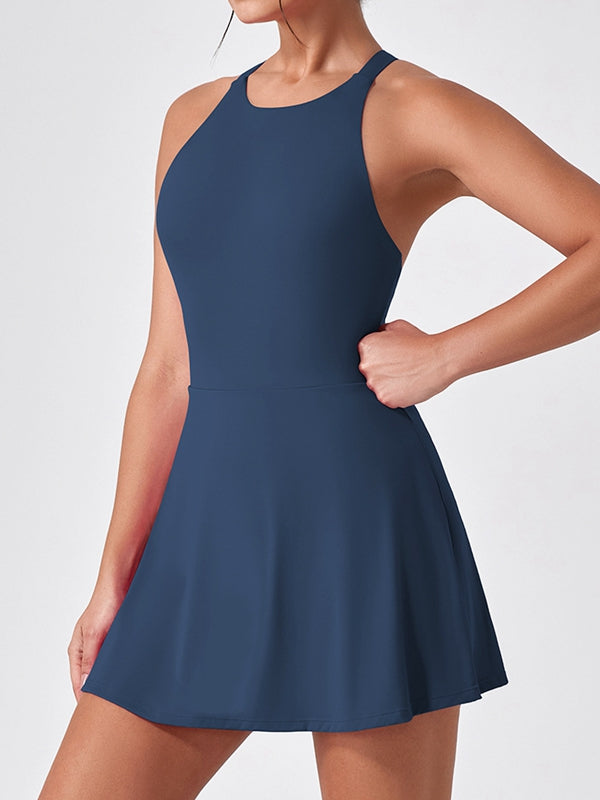 Cross Back Hollow Out Dress