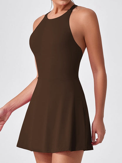 Cross Back Hollow Out Dress