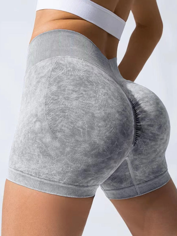 Deep V Back Denim  Scrunch Bum Leggings