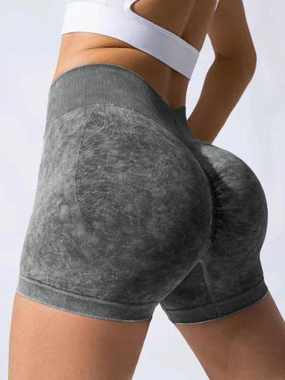 Deep V Back Denim  Scrunch Bum Leggings
