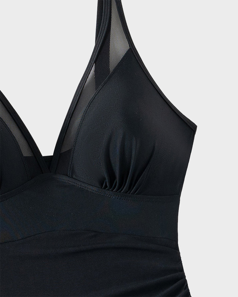 Slimming Sheer Mesh Swim Suit