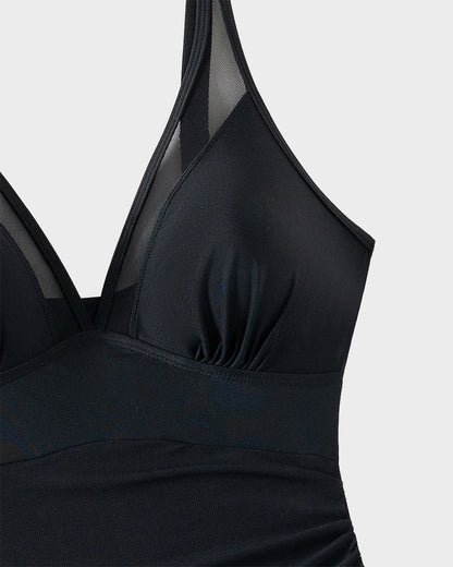 Slimming Sheer Mesh Swim Suit