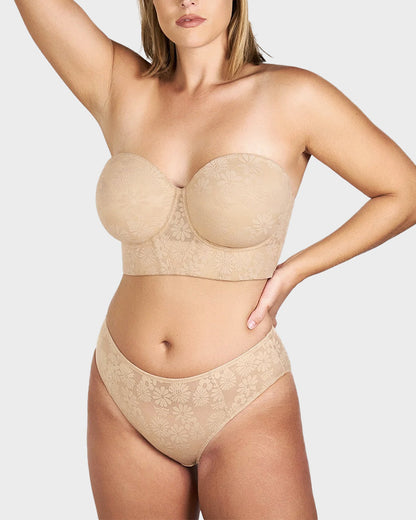 Blossom Strapless Lace Corset Bra