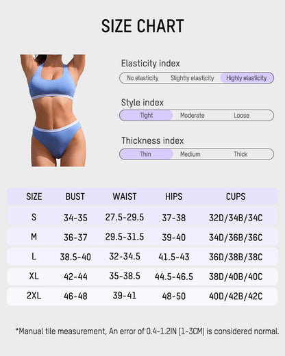 Sporty Bralette & Banded Hipster Bikini Set