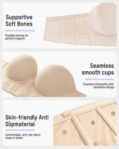 Flawless Fit Low-Back Strapless Bra