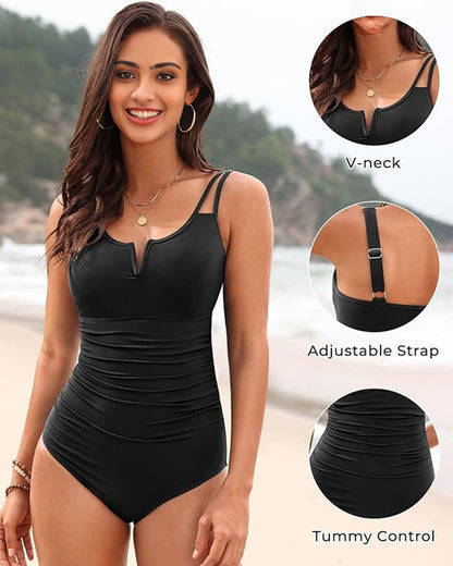 V-Wire Tummy Control One-Piece Swimsuit