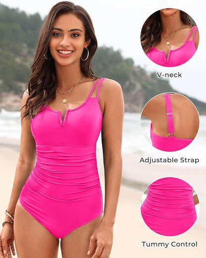 V-Wire Tummy Control One-Piece Swimsuit