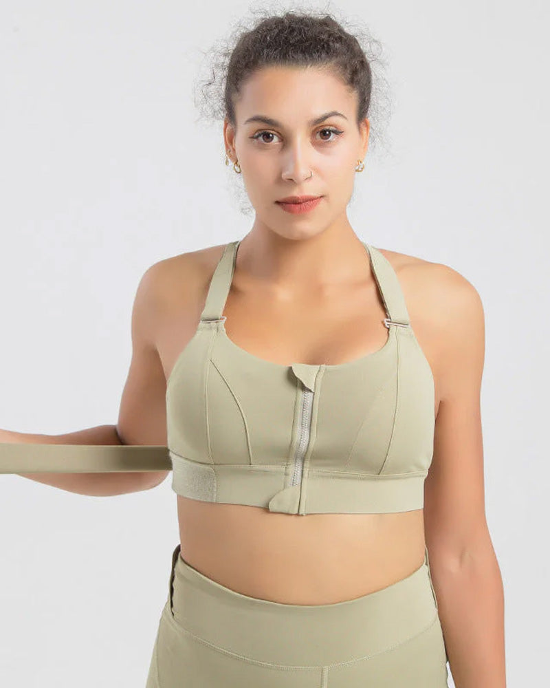 Zip-Front Plus Size High Impact Sports Bra