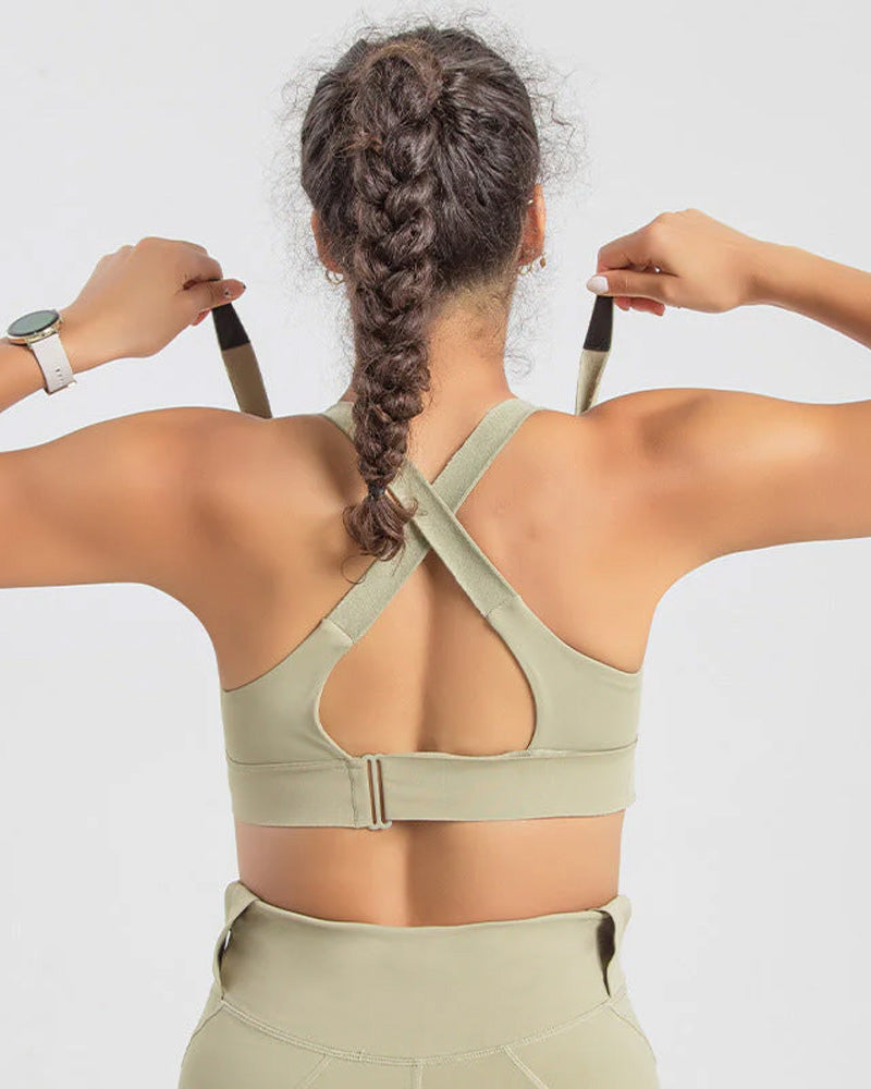 Zip-Front Plus Size High Impact Sports Bra