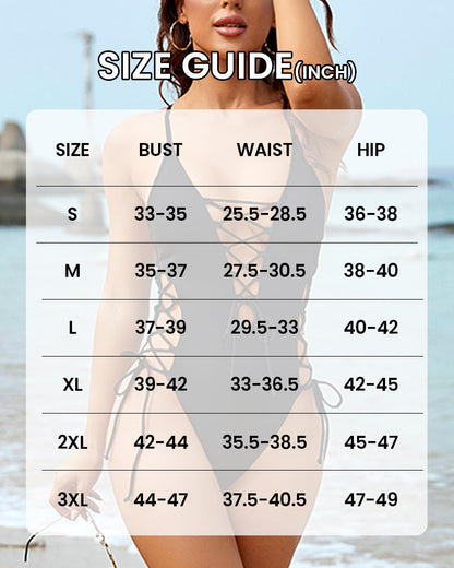 V Neck Deep Plunge Lace Swimsuit