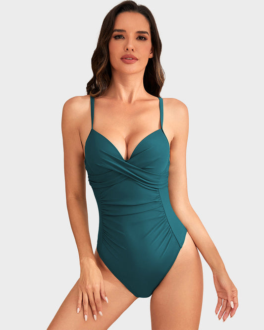 Push-Up Ruched One-Piece Swimsuit