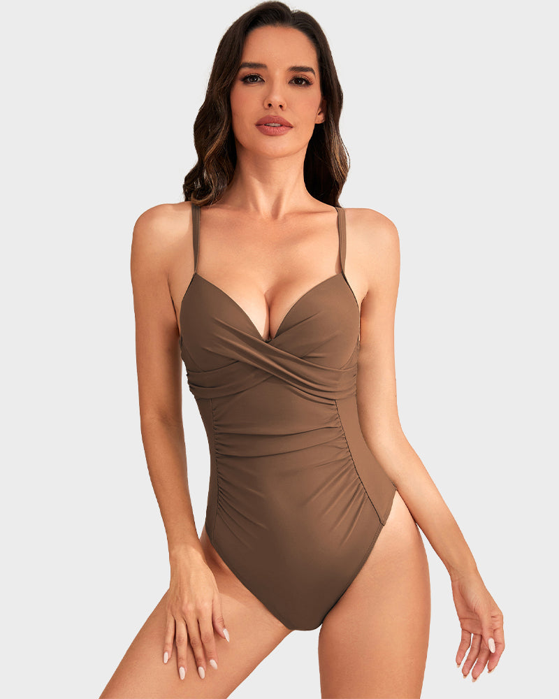 Push-Up Ruched One-Piece Swimsuit