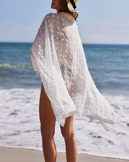 Side Tie Midi Sarong Long Sheer Skirt