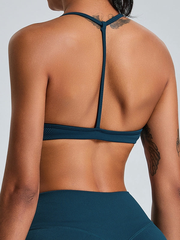 Ribbed Backless Seamless Sports Bras