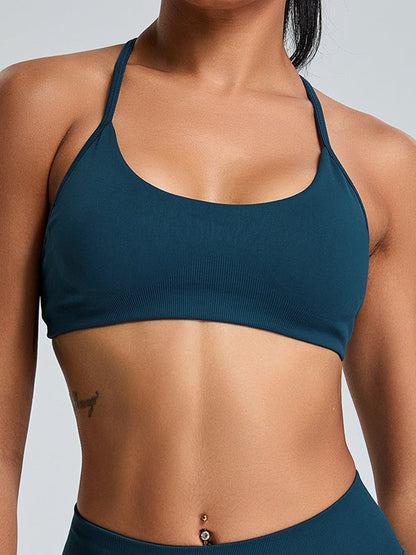 Ribbed Backless Seamless Sports Bras