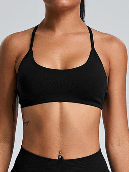 Ribbed Backless Seamless Sports Bras