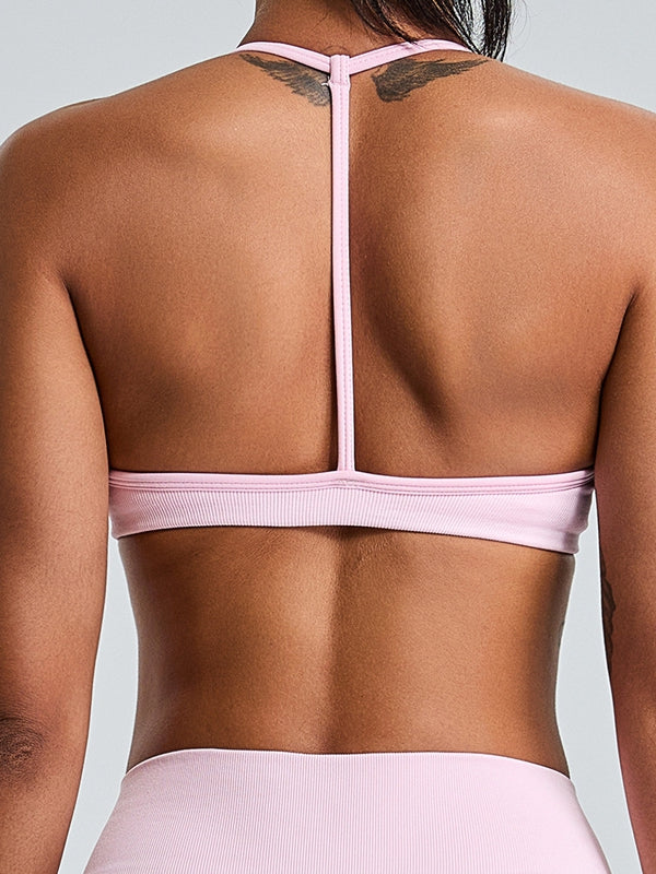 Ribbed Backless Seamless Sports Bras